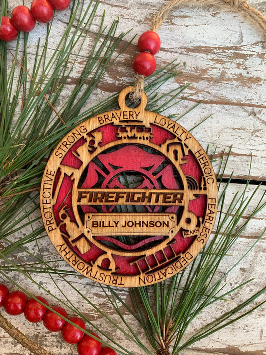 Personalized Firefighter first responder Christmas keepsake Ornament | Gift for Firefighter | Fireman Gift