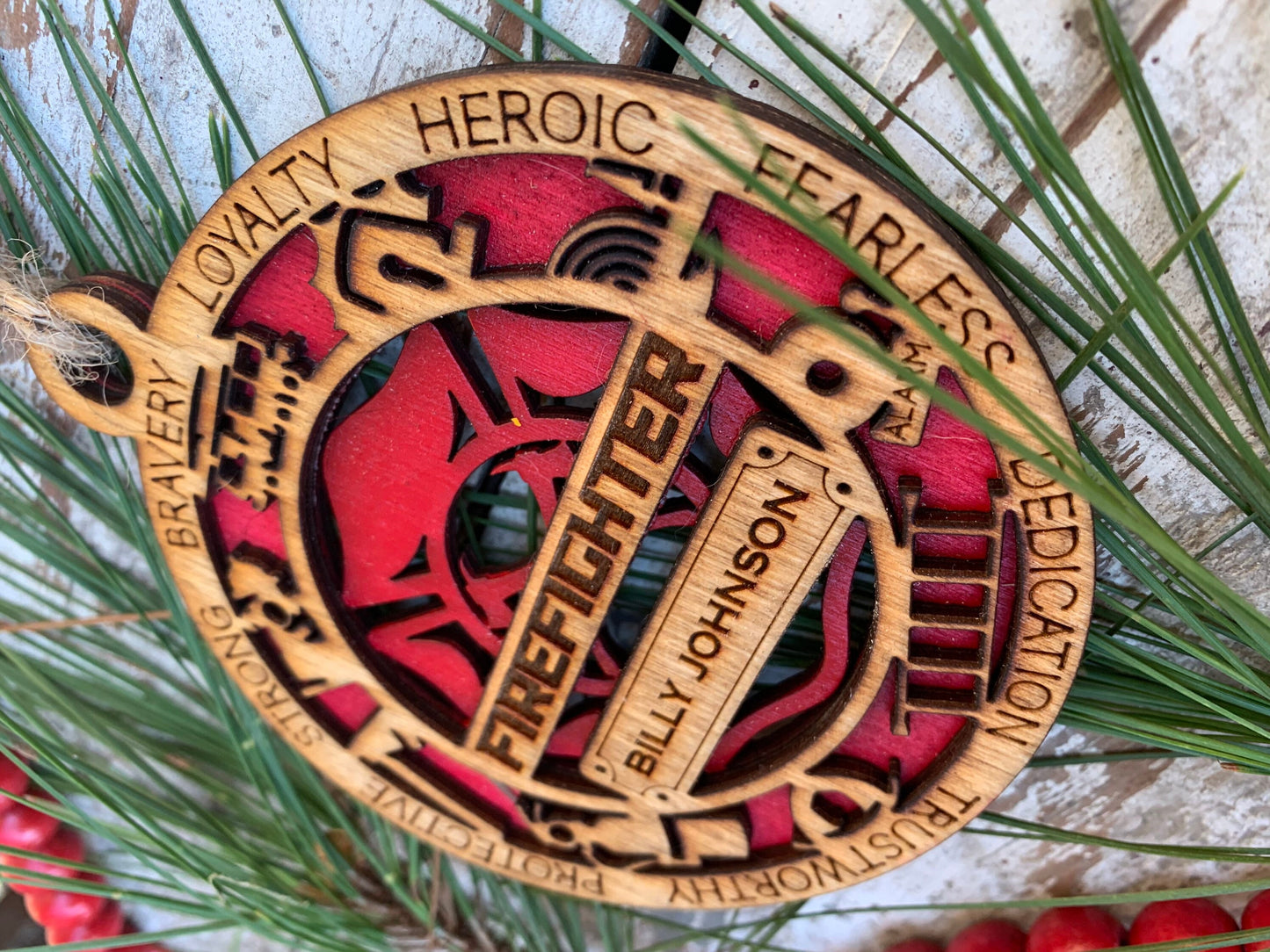 Personalized Firefighter first responder Christmas keepsake Ornament | Gift for Firefighter | Fireman Gift