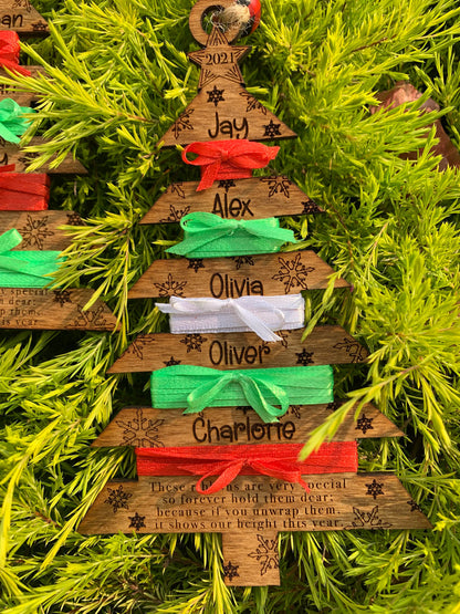 2026 Personalized Child Height Christmas Tree Ornament | Custom Kids Ornament | Measurement Ornament | Gift for Grandparents | Watch Me Grow