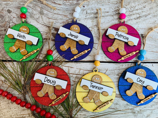 Personalized Gingerbread Man Cookie Christmas Tree Ornament | Custom Gingerbread Ornament Tag | Gingerbread Decor | Gingerbread Man