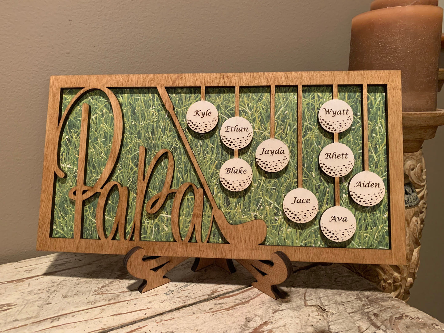 Personalized Dad or Grandpa Golf Sign | Fathers Day Golfing Gift for Daddy | Golfer Gift for Papa Pops Pappy | Golf Lover Custom Present