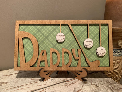 Personalized Dad or Grandpa Golf Sign | Fathers Day Golfing Gift for Daddy | Golfer Gift for Papa Pops Pappy | Golf Lover Custom Present