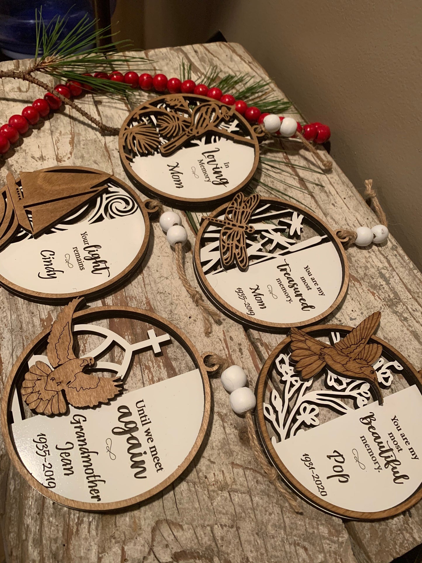 Personalized Memorial Hummingbird Christmas Tree Ornament | Sympathy Gift | Loved One Memorial | Remembrance Ornament | In Loving Memory Mom