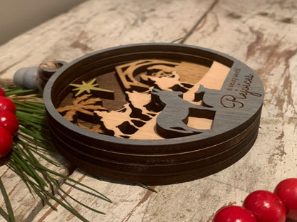 Nativity Scene Christmas Tree Ornament | Jesus Ornament | Christian Ornament | Sunday School Gift | Gift for Pastor