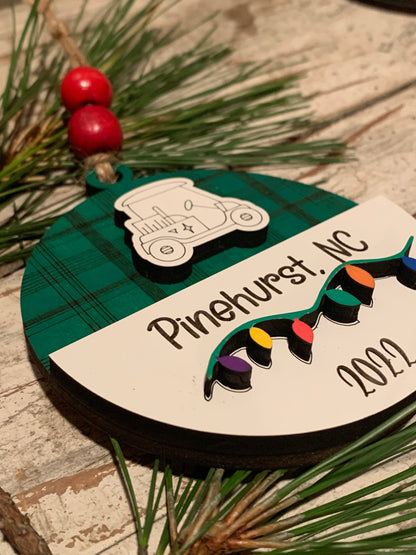 2025 Personalized Golf Cart Christmas Tree Ornament | Gift for Golf Lover | Golf Trip | Golf Course Employees Gift | High School Golf