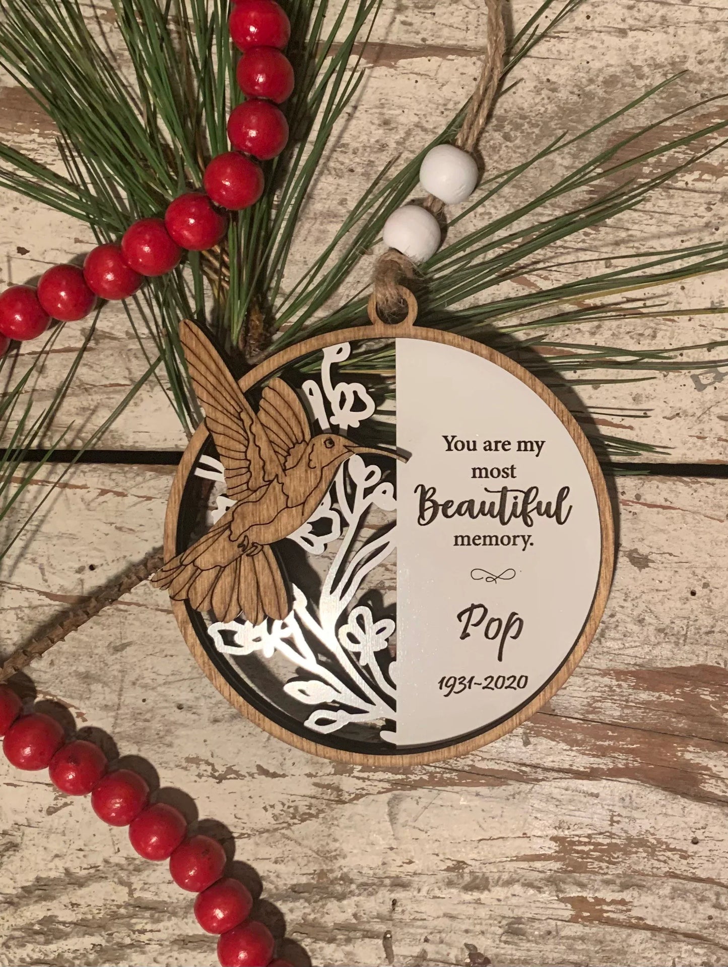 Personalized Memorial Butterfly Christmas Tree Ornament | Sympathy Gift | Loved One Memorial | Remembrance Ornament | In Loving Memory