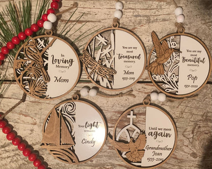 Personalized Memorial Hummingbird Christmas Tree Ornament | Sympathy Gift | Loved One Memorial | Remembrance Ornament | In Loving Memory Mom