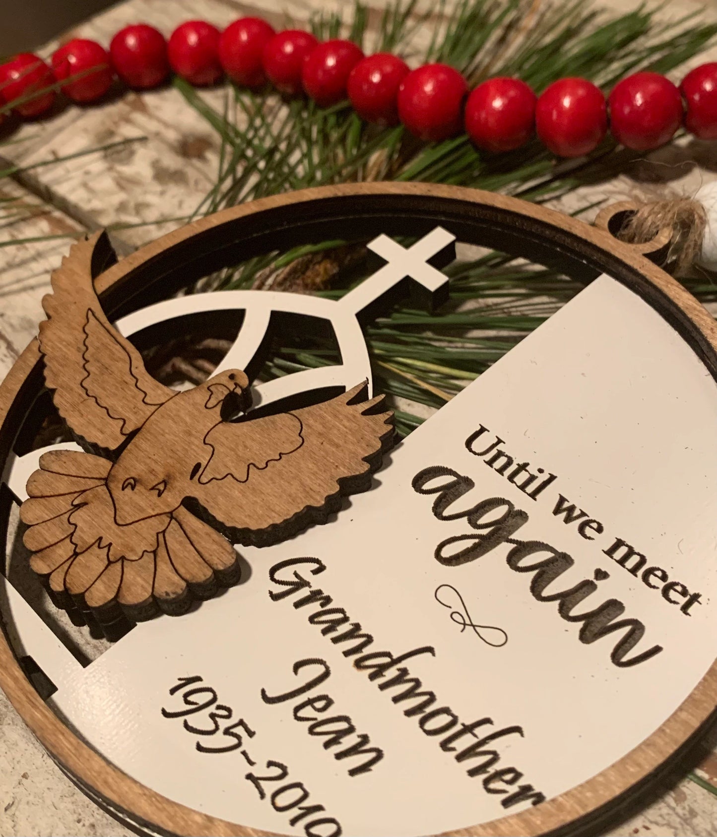 Personalized Memorial Cardinal Christmas Tree Ornament | Sympathy Gift | Loved One Memorial | Loss of Mom | Loss of Dad |  In Loving Memory