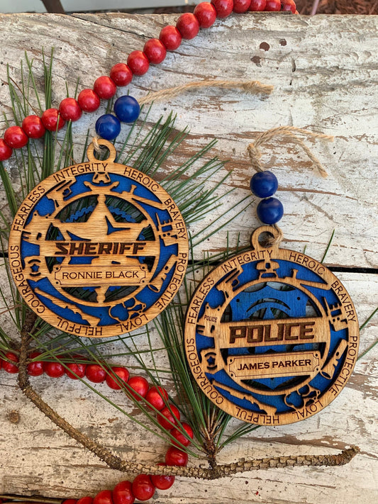 Personalized Police/ Sheriff /Deputy Christmas keepsake Ornament | Gift for Police | Custom Police Ornament | Law Enforcement | Policeman