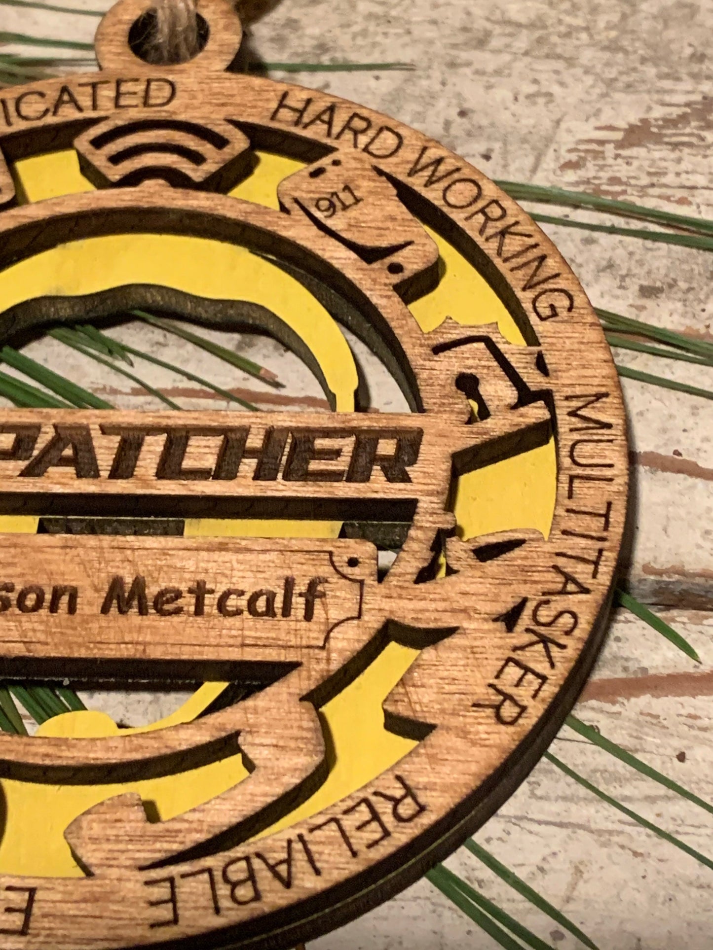 Personalized Dispatcher first responder Christmas keepsake Ornament