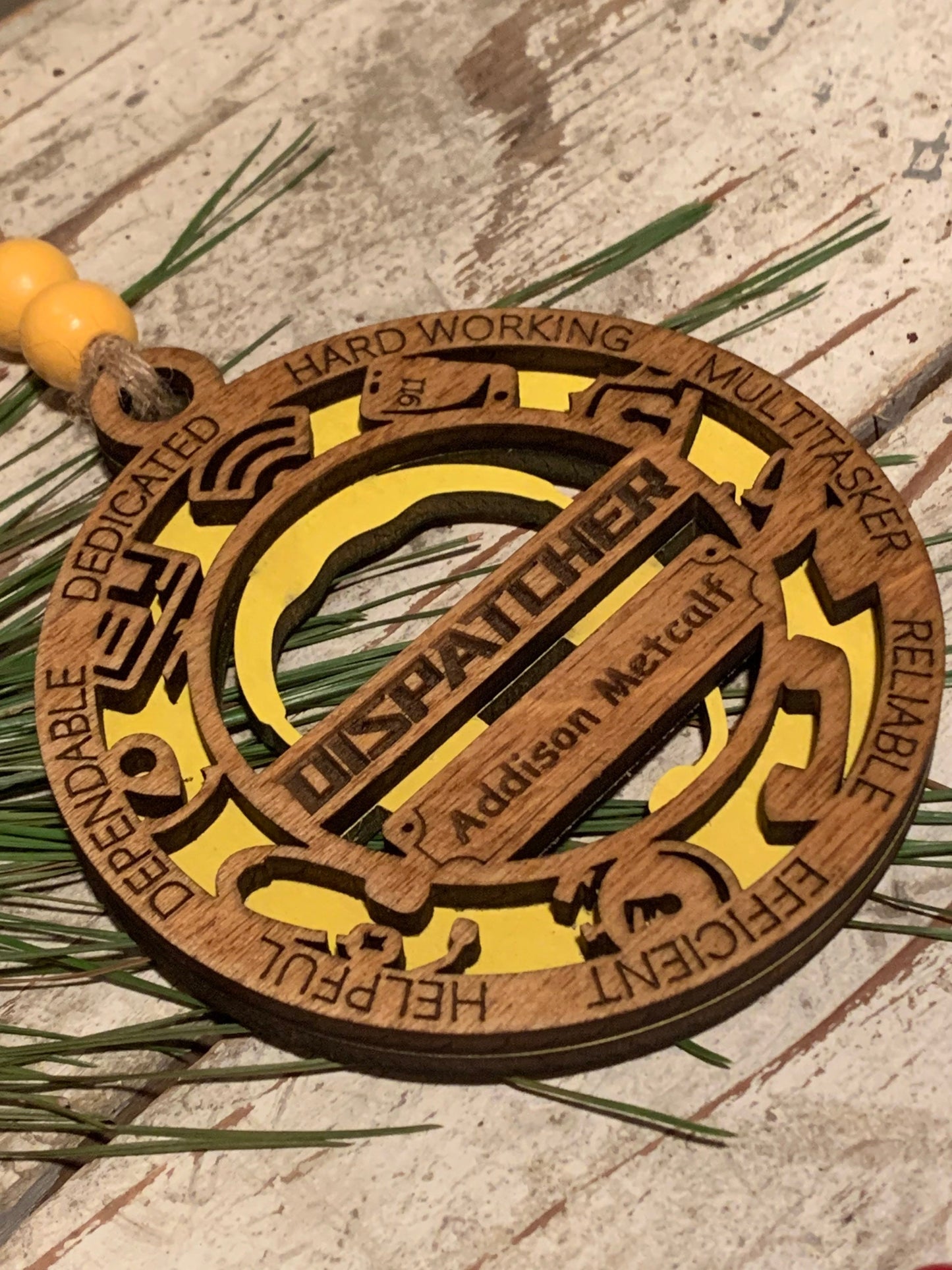 Personalized Dispatcher first responder Christmas keepsake Ornament