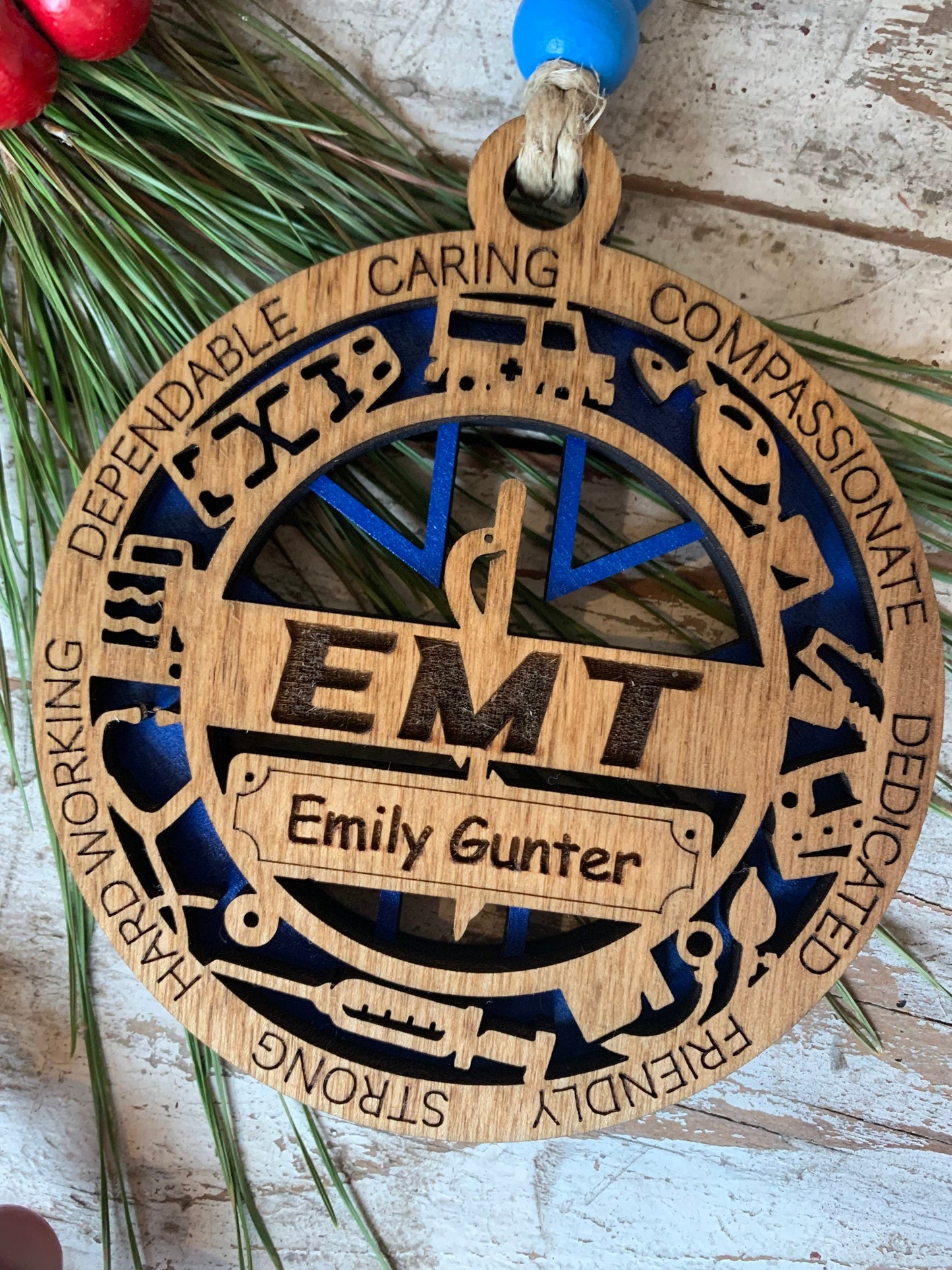 Personalized Paramedic EMT First Responder Christmas Tree keepsake Ornament