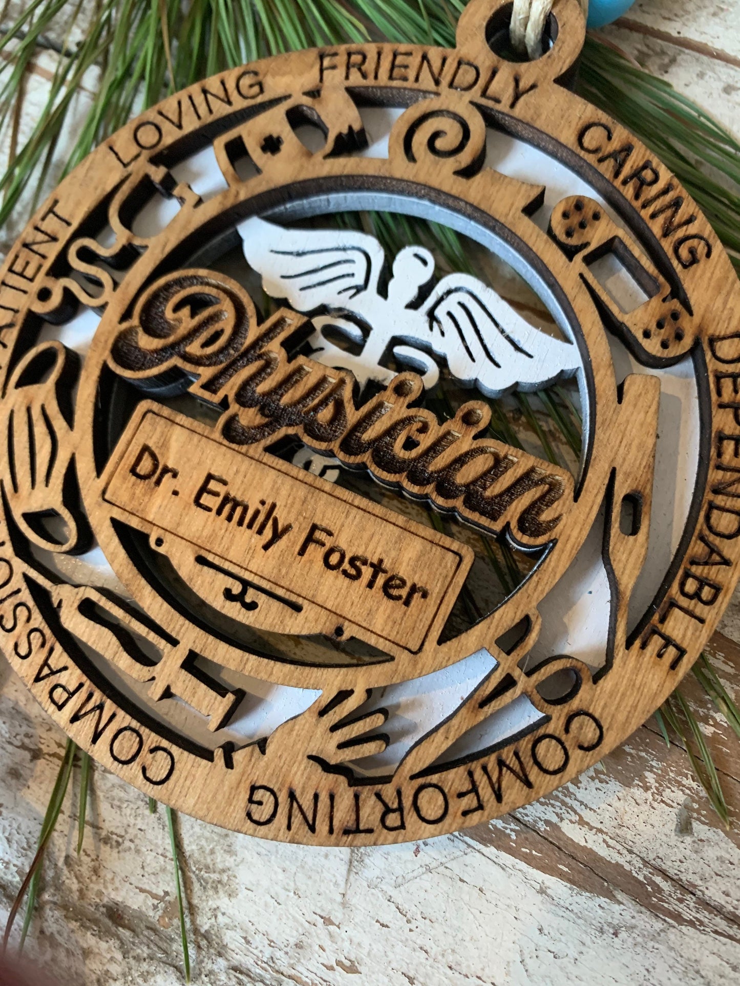 Personalized Medical Doctor or Physician Christmas Tree Ornament | Custom Doctor Ornament | Gift for Doctor | phD Graduation