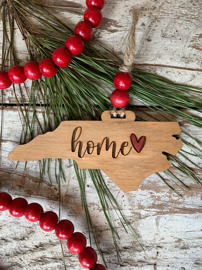 North Carolina Christmas Tree Ornament | NC Home | Gift for Co-Workers in NC | New House in NC | Raleigh Asheville Charlotte Greensboro