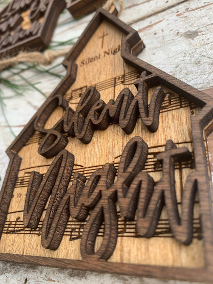 Church Hymns Christmas Tree Ornaments |Religious Songs | Sunday School Gifts | Personalized Church Ornament | Silent Night | Amazing Grace
