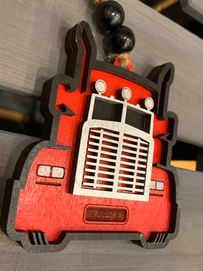 18 Wheeler Tractor Trailer Truck Christmas Ornament | Truck Driver Gift | Ornament for Boy | Gift for Trucker | Big Rig Ornament