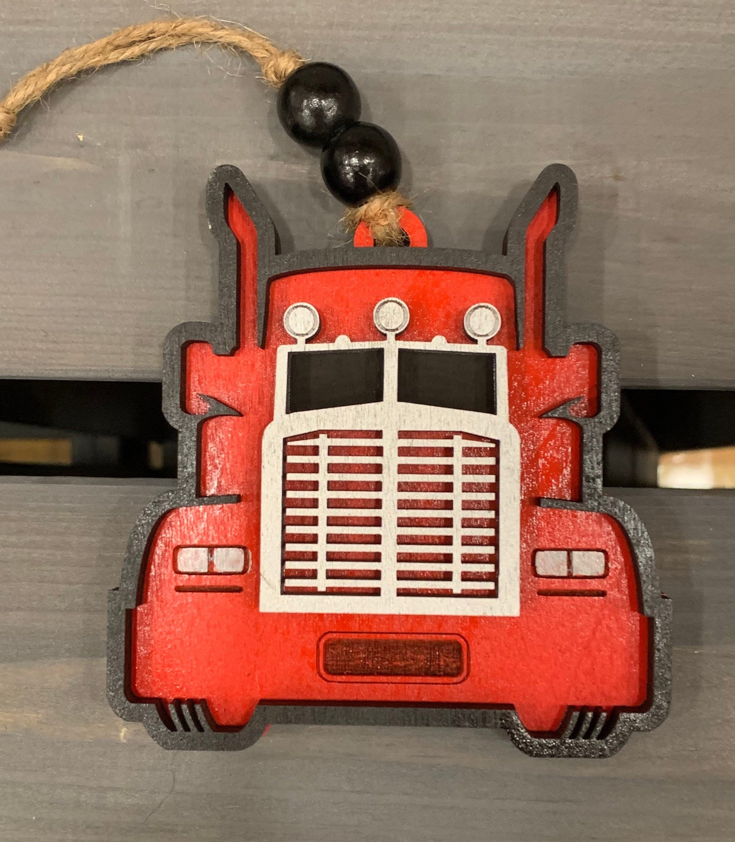 18 Wheeler Tractor Trailer Truck Christmas Ornament | Truck Driver Gift | Ornament for Boy | Gift for Trucker | Big Rig Ornament