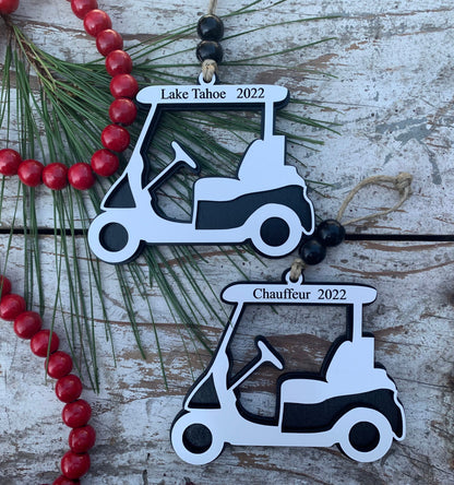 Golf Cart Christmas Tree Ornament | Personalized Gift for Golf Lover | Golf Trip Souvenir | Golf Course Employees Gift | High School Golf