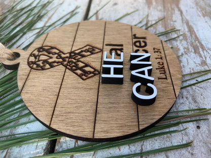 He Can Heal Cancer Luke 1:37 Religious Christmas Tree Ornament | Hope Ornament | Gift for Cancer Patient | Beat Cancer | Cancer Survivor