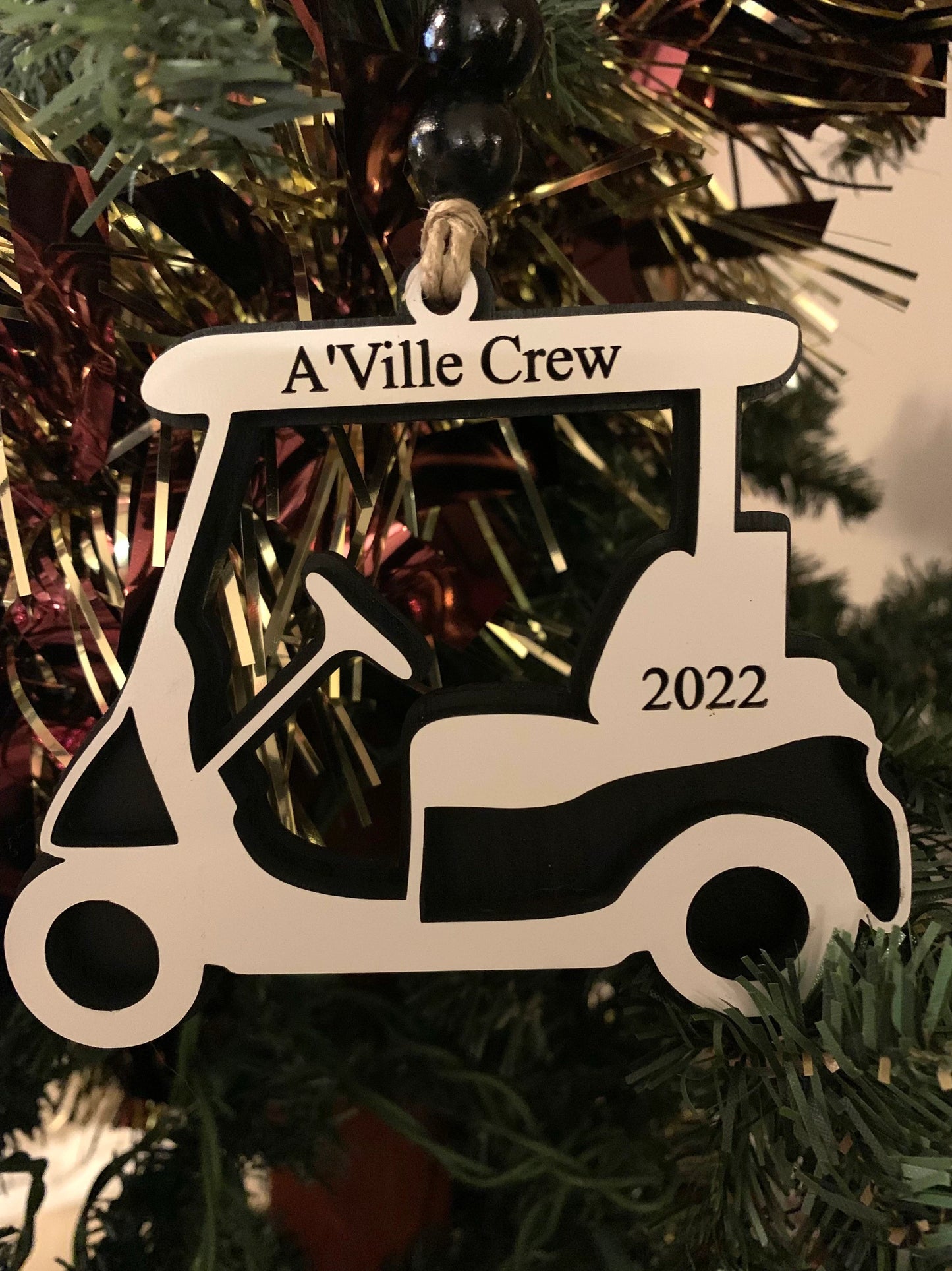 Golf Cart Christmas Tree Ornament | Personalized Gift for Golf Lover | Golf Trip Souvenir | Golf Course Employees Gift | High School Golf
