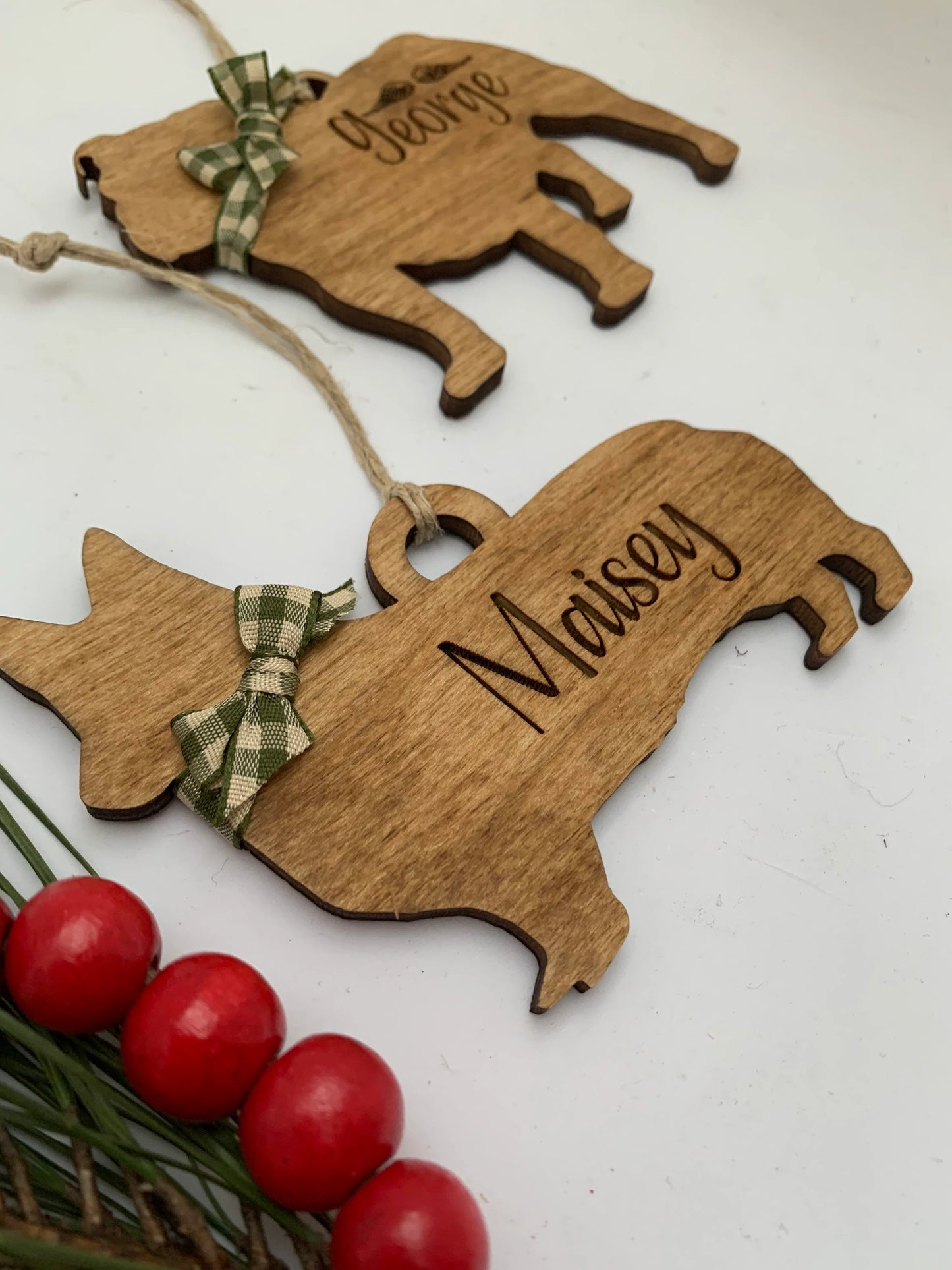 Personalized Corgi | Dachsund | Doberman | English Bulldog Dog Breed Christmas Tree Ornament  | Dog Mom | Custom Dog Lover gift
