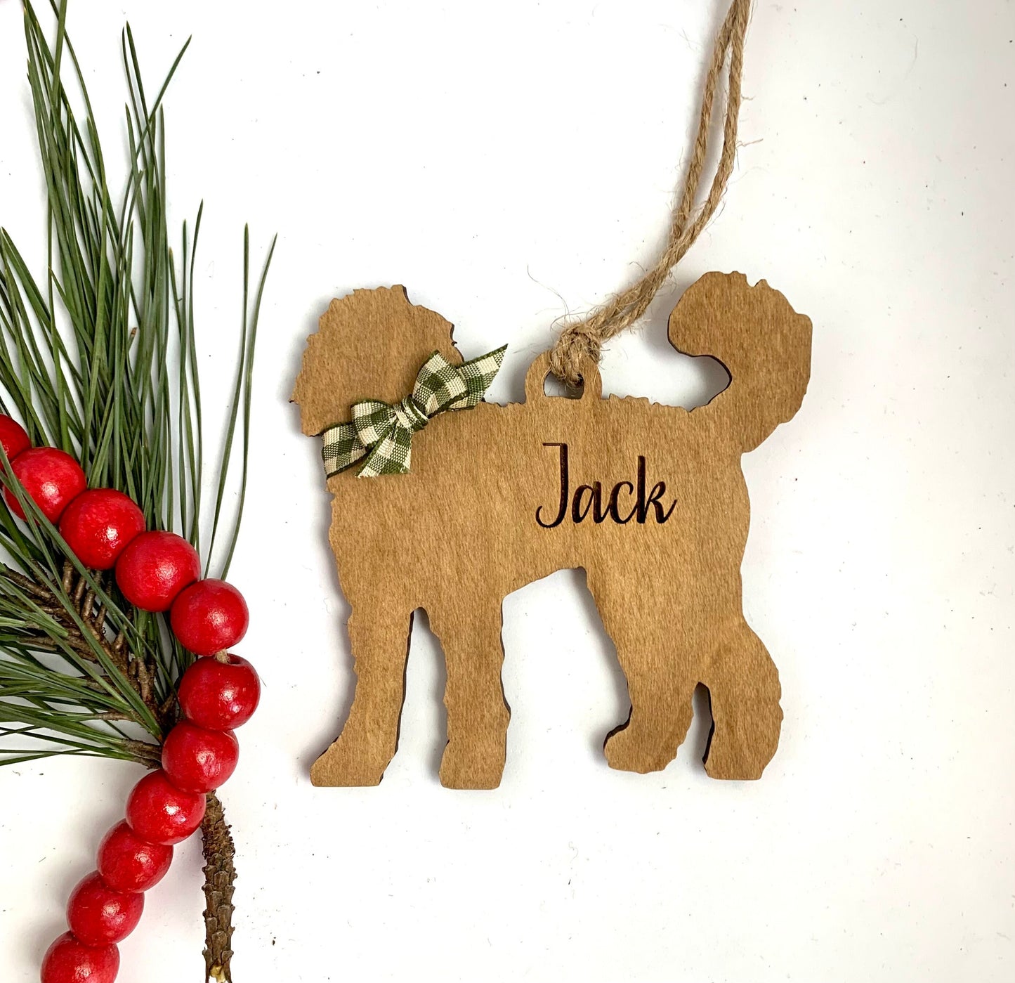Personalized Jack Russell | Lab Labrador Retriever | Labradoodle | Pitbull Christmas Tree Ornament  | Dog Mom | Dog Lover gift