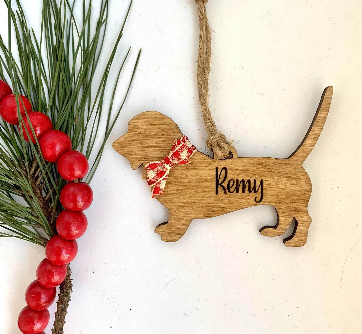 Personalized Beagle | Yorkie | Yorkshire Terrier | Bassett Hound Dog Breed Christmas Tree Ornament | Dog Mom | Dog Lover gift