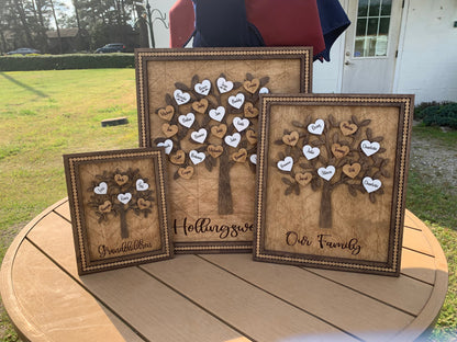 Personalized Family Tree Hearts Wall Decor | Mother’s Day gift | Grandkids Names Sign | Custom Gift for Grandma or Mom | Love Grows Here
