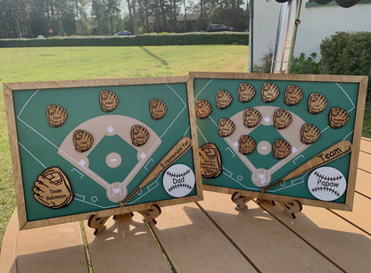 Personalized Dad or Grandpa Baseball Sign | Fathers Day Gift | Baseball Gift for Grandfather Papa Pops Papaw | Grandparents Anniversary Sign