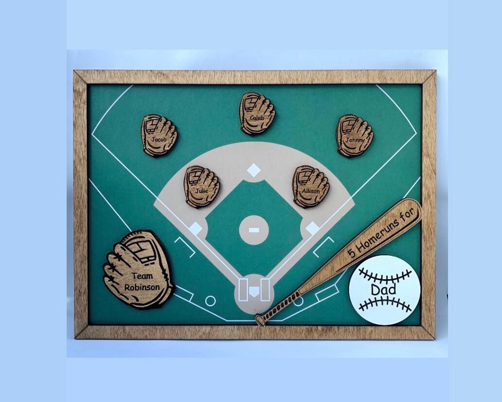 Personalized Dad or Grandpa Baseball Sign | Fathers Day Gift | Baseball Gift for Grandfather Papa Pops Papaw | Grandparents Anniversary Sign
