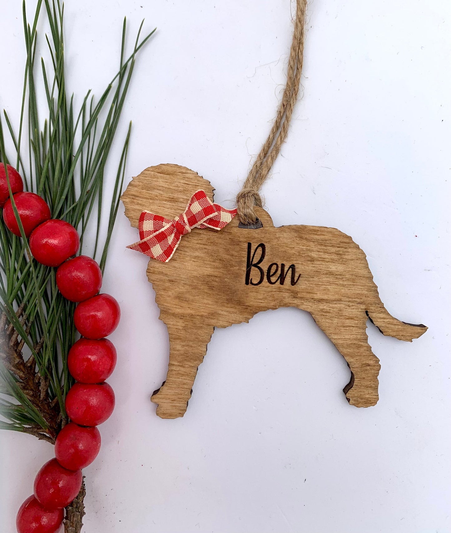 Personalized Aussie Doodle | Australian Sheppard | Bernese Mountain | Bichon Frise Dog Breed Christmas Tree Ornament  | Dog Mom | Dog Lover