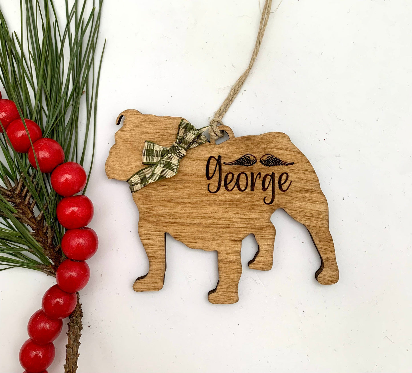Personalized Corgi | Dachsund | Doberman | English Bulldog Dog Breed Christmas Tree Ornament  | Dog Mom | Custom Dog Lover gift