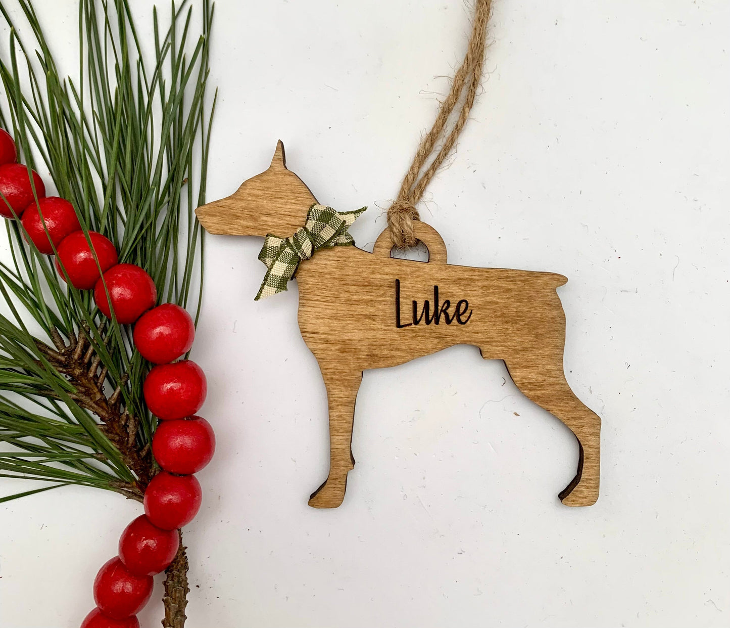 Personalized Corgi | Dachsund | Doberman | English Bulldog Dog Breed Christmas Tree Ornament  | Dog Mom | Custom Dog Lover gift