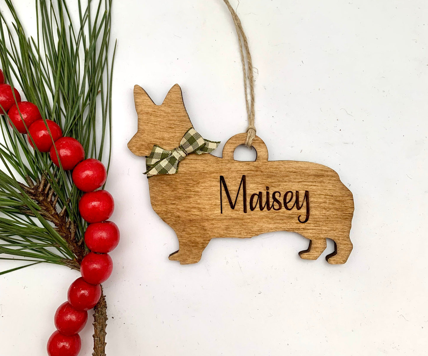 Personalized Corgi | Dachsund | Doberman | English Bulldog Dog Breed Christmas Tree Ornament  | Dog Mom | Custom Dog Lover gift