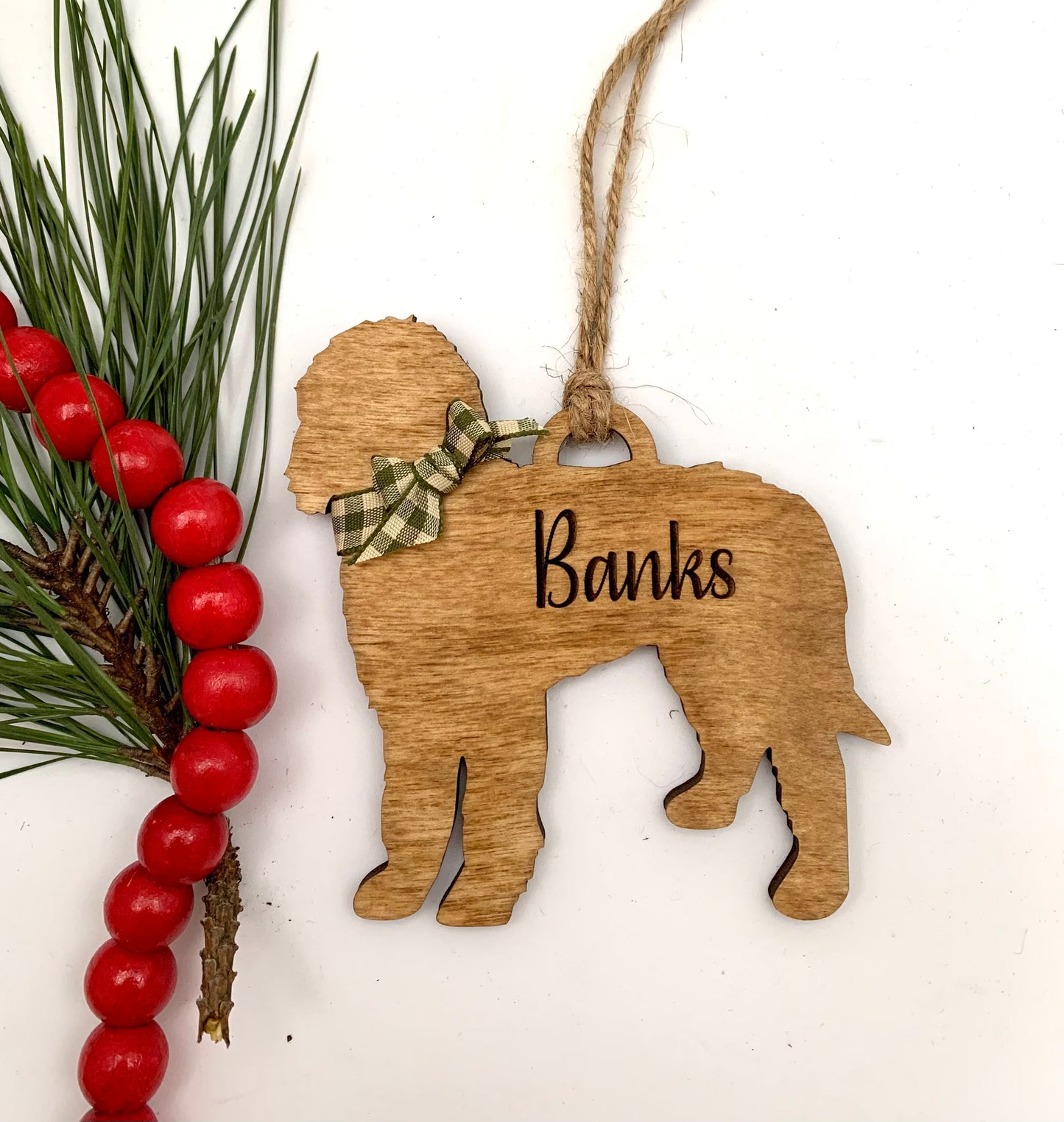 Personalized French Brittany | German Sheppard | German SH Pointer | Golden Doodle Dog  Christmas Tree Ornament  | Dog Mom | Dog Lover Gift