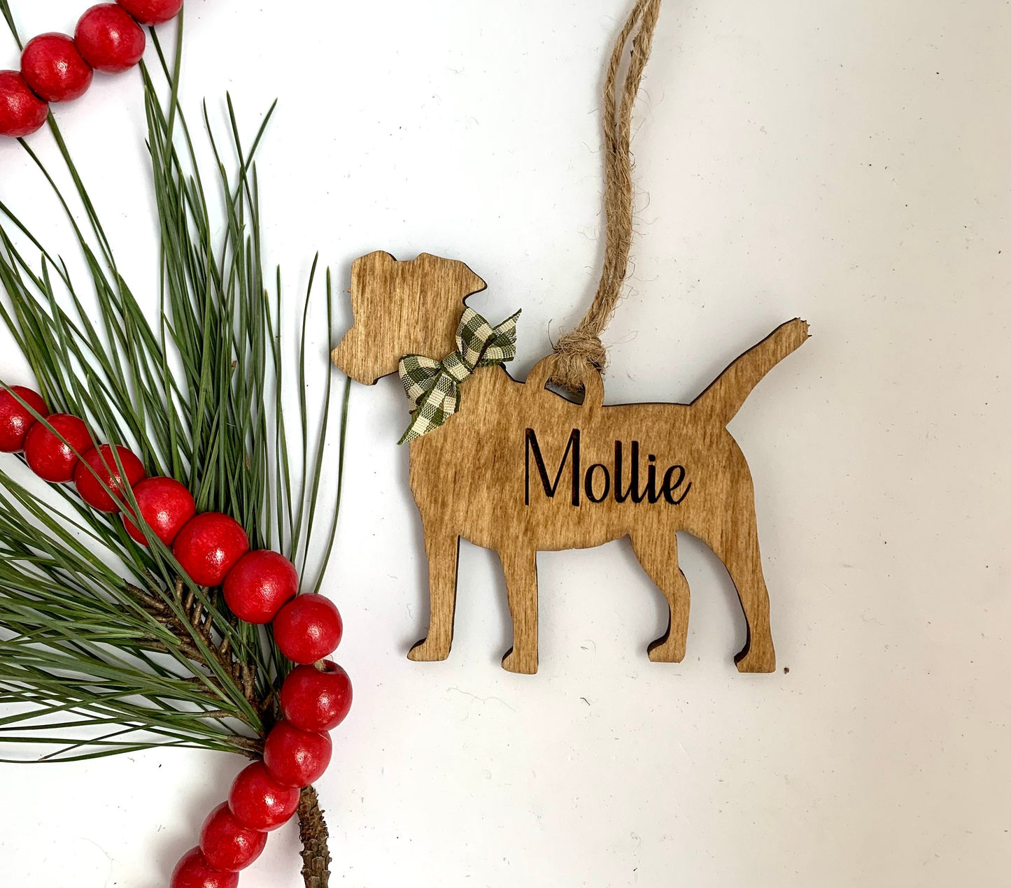 Personalized Jack Russell | Lab Labrador Retriever | Labradoodle | Pitbull Christmas Tree Ornament  | Dog Mom | Dog Lover gift
