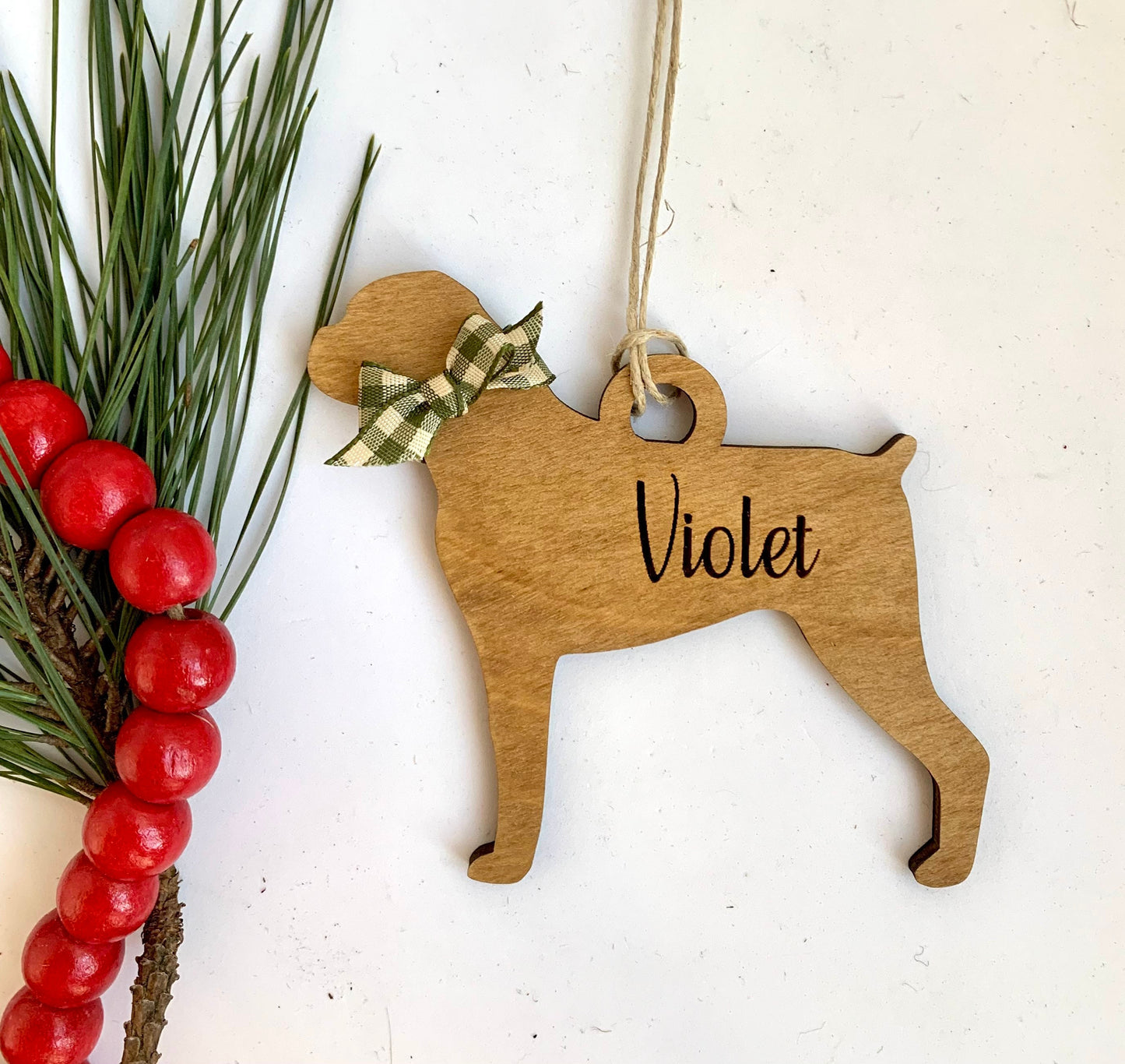Personalized Rottweiler Rot | Samoyed | Schnauzer | Sheltie Dog Breed Christmas Tree Ornament |  Dog Mom | Dog Lover gift