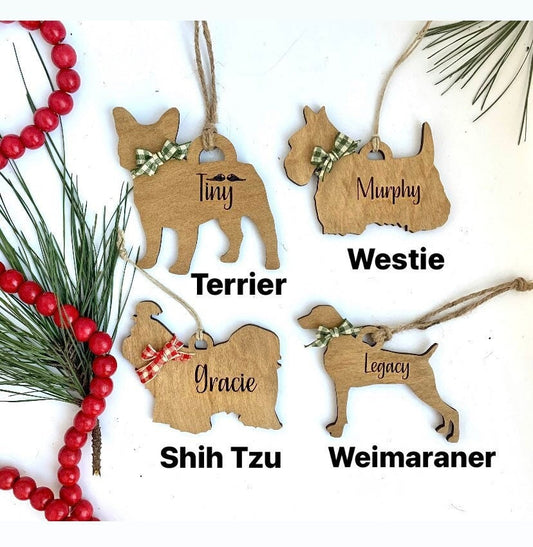 Personalized Shih Tzu | Terrier | Weimaraner | Westie Dog Breed Christmas Tree Ornament | Dog Mom | Dog Lover gift