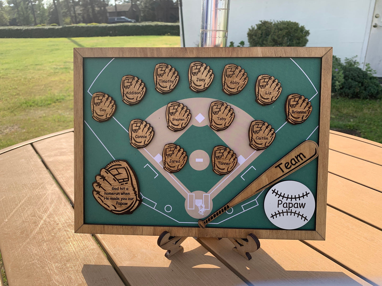 Personalized Dad or Grandpa Baseball Sign | Fathers Day Gift | Baseball Gift for Grandfather Papa Pops Papaw | Grandparents Anniversary Sign
