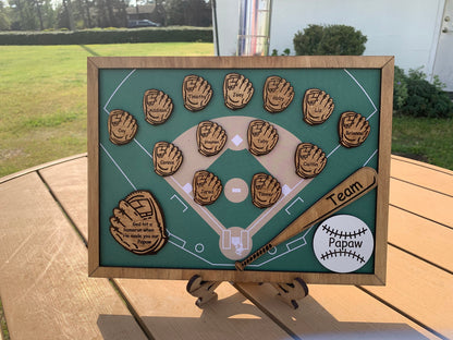 Personalized Dad or Grandpa Baseball Sign | Fathers Day Gift | Baseball Gift for Grandfather Papa Pops Papaw | Grandparents Anniversary Sign