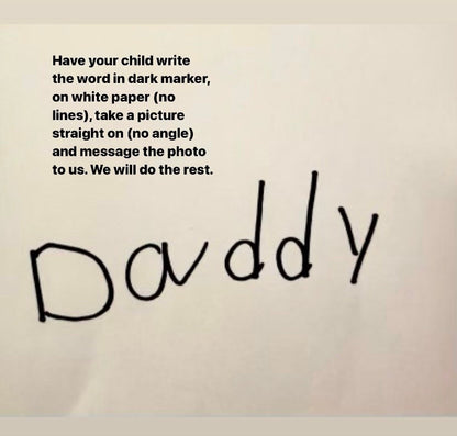 Personalized Dad Grandpa Baseball Hat Using Child Handwriting on Engraved Leather Patch | Handwritten Fathers Day Gift from Son or Daughter