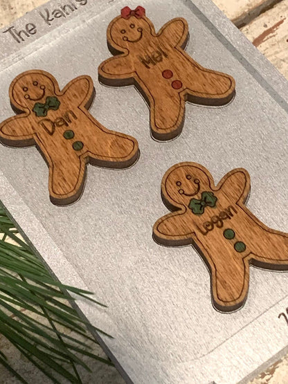 Gingerbread Family on Cookie Sheet Christmas Tree Ornament | Cat and Dog Pets Keepsake