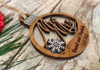 2026 Personalized Mr. and Mrs. Christmas Tree Ornament | Wedding Gift for Bride and Groom | Newlyweds First Christmas Ornament