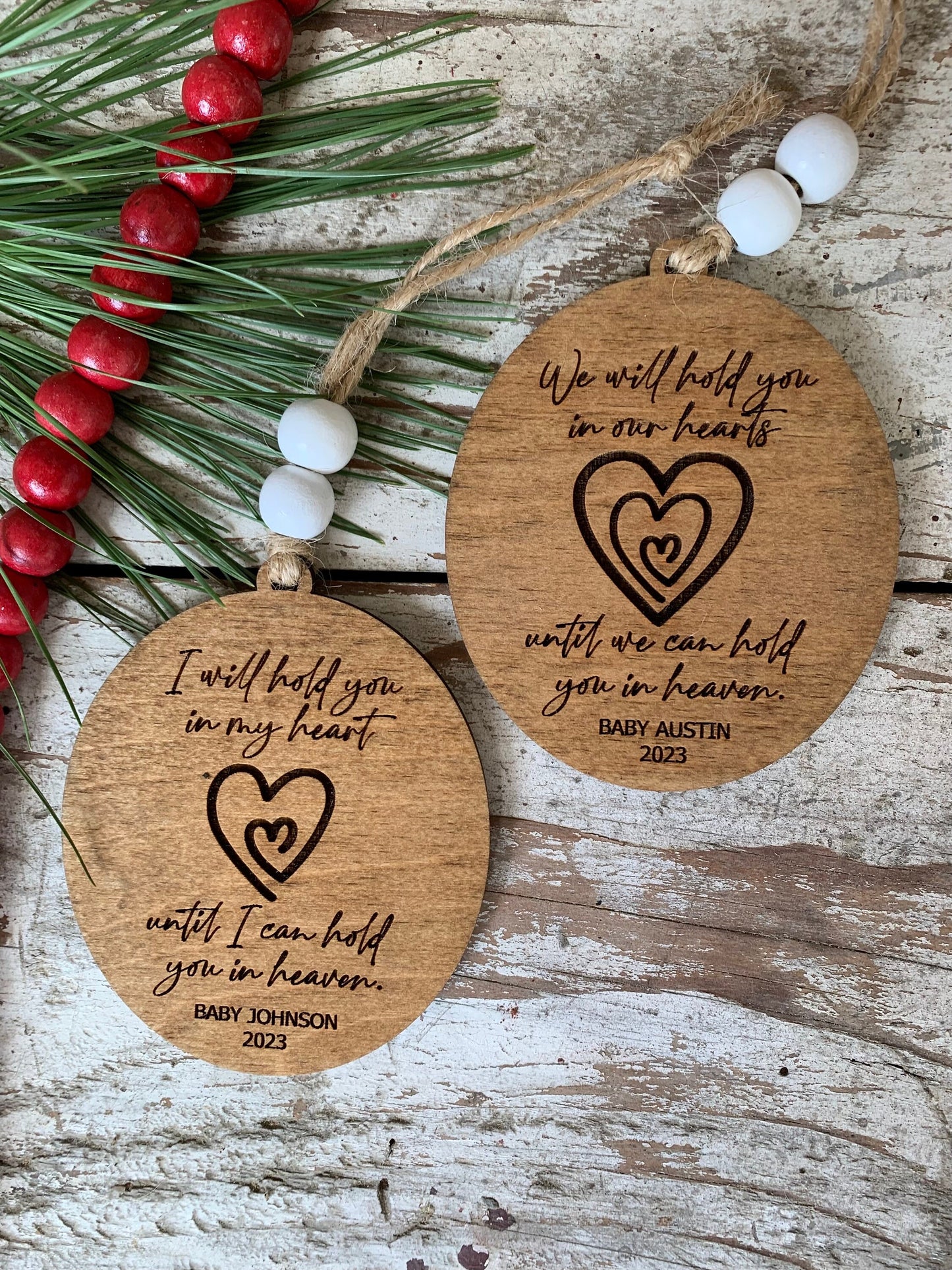 Baby Memorial Ornament | Baby Loss Christmas Tree Ornament | Infant Loss Gift |We will Hold You in Our Heart Until We can Hold You in Heaven