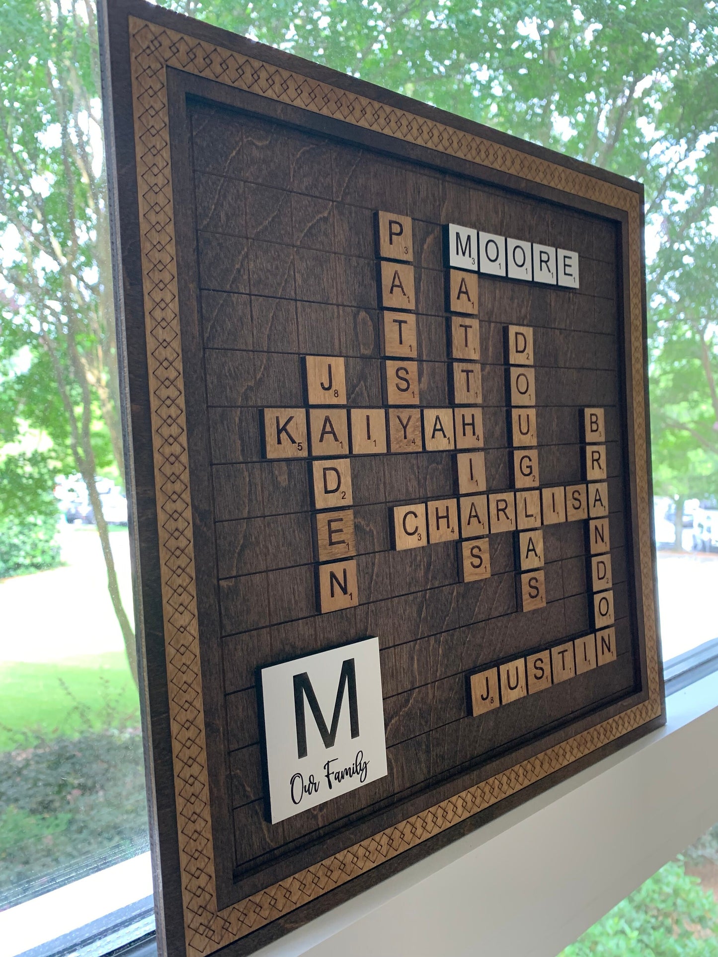 Custom Scrabble Tiles Family Tree | Grandparents Sign | Personalized Mothers Day Gift | Gift for Mom | Gift for Grandma