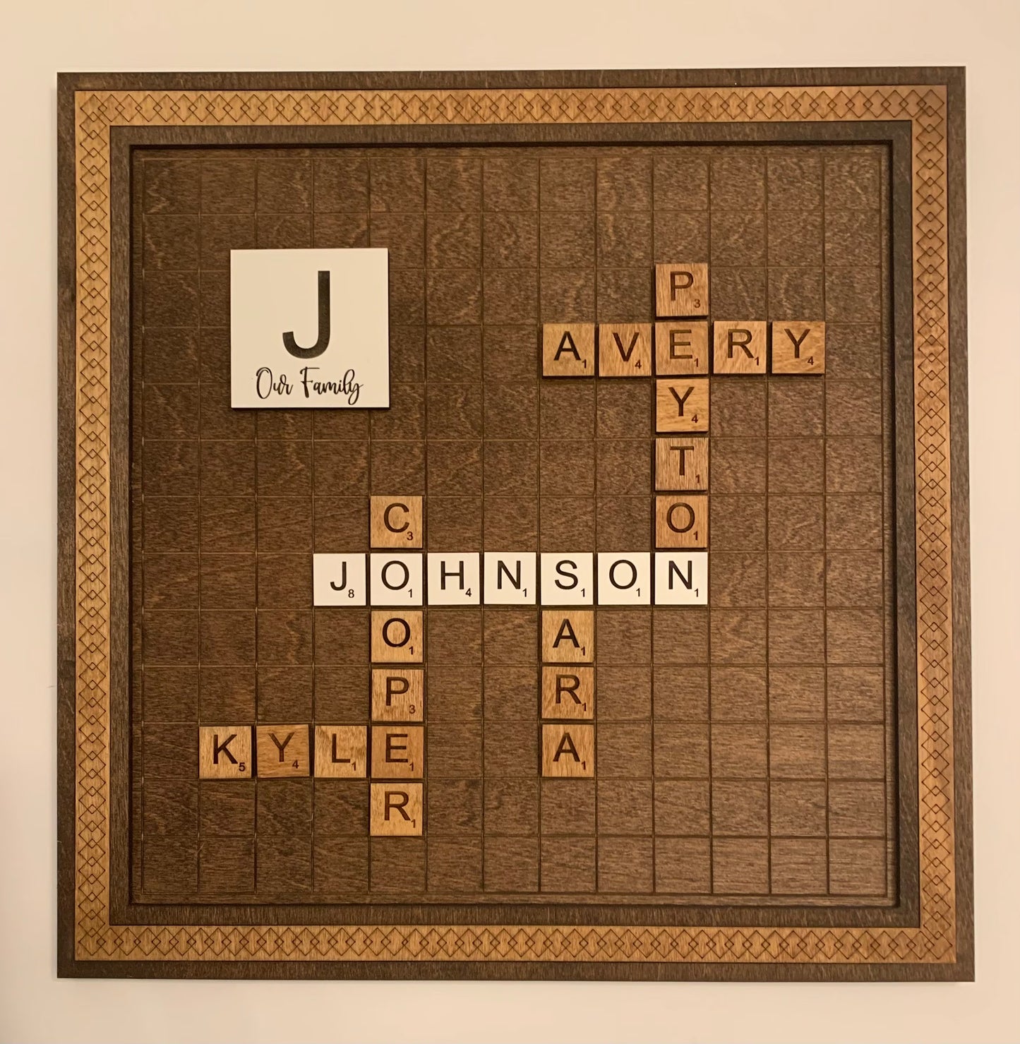 Custom Scrabble Tiles Family Tree | Grandparents Sign | Personalized Mothers Day Gift | Gift for Mom | Gift for Grandma