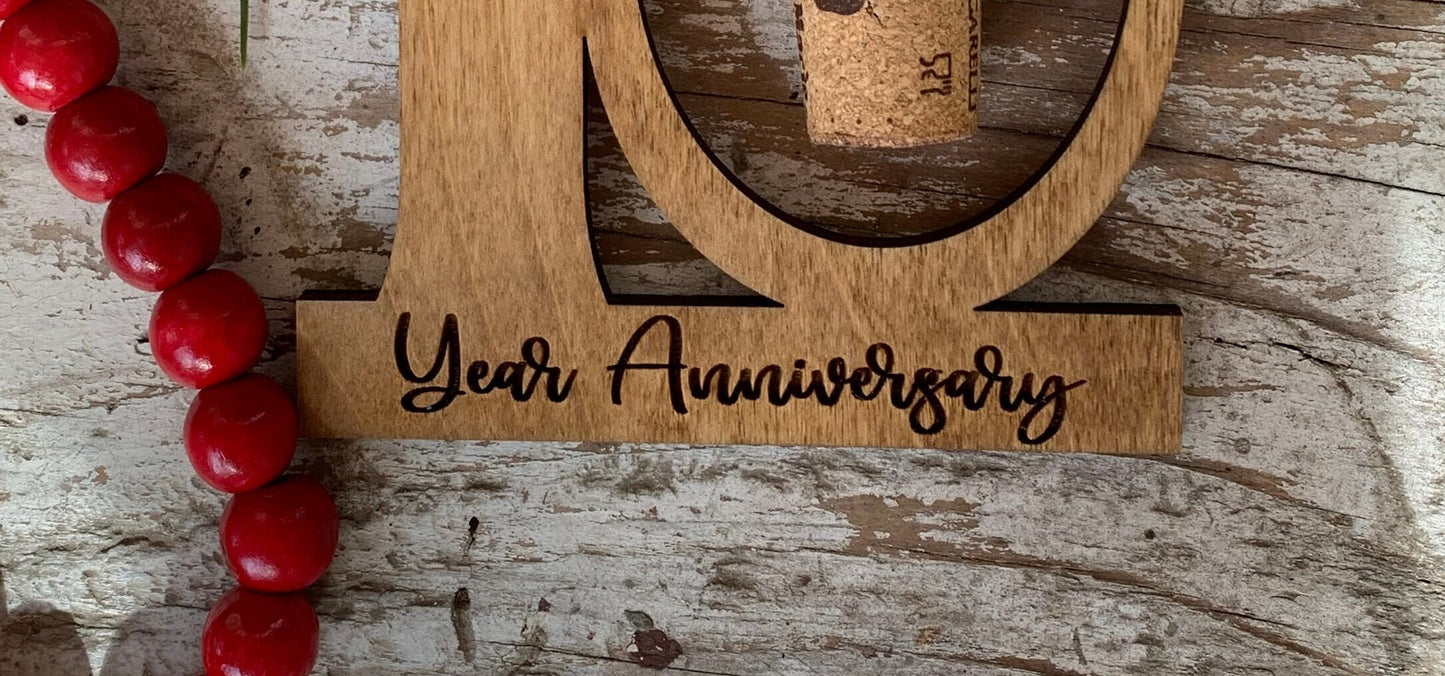 2026 10th Anniversary Wine Cork Keepsake Christmas Tree Ornament- Cork not included | Ten Year Anniversary | 10th Anniversary Gift | 10 yr