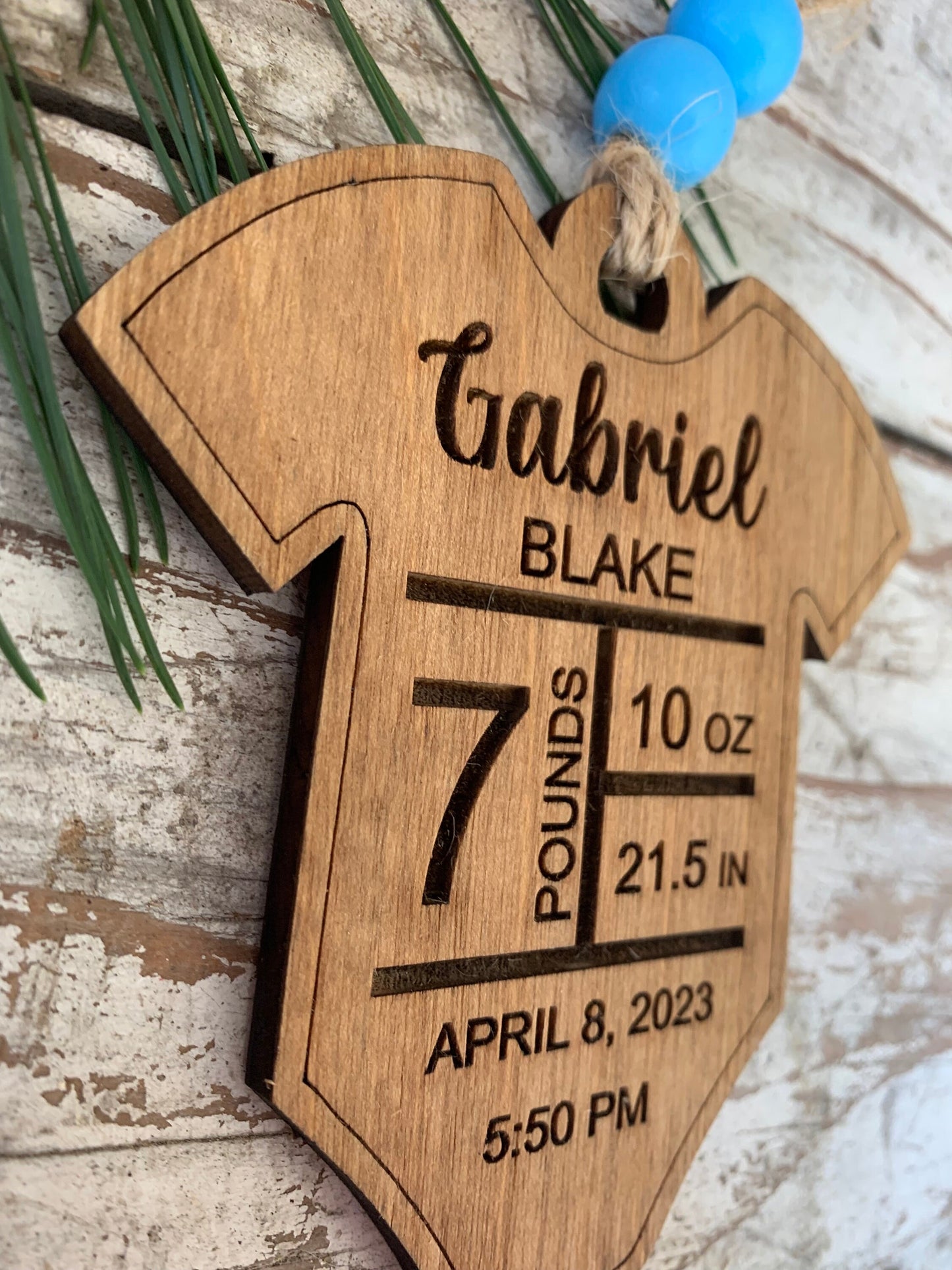 Personalized Onesie Baby’s First Christmas Ornament | Birth Stats Ornament | Newborn Keepsake | New Mom Gift | Baby Announcement