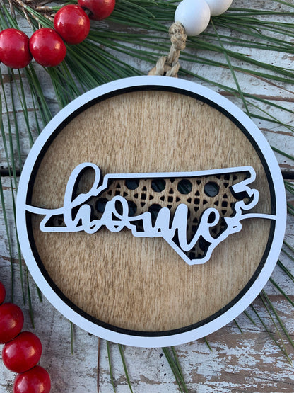 North Carolina Rattan Home Christmas Tree Ornament | NC Home | Gift for Co-Workers in NC | North Carolina Ornament | Tarheel State