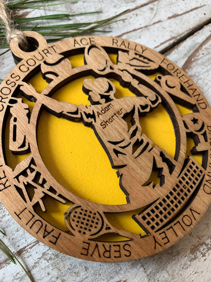 Personalized Tennis Player Boy or Girl Christmas Tree Ornament | Gift for High School Tennis Team